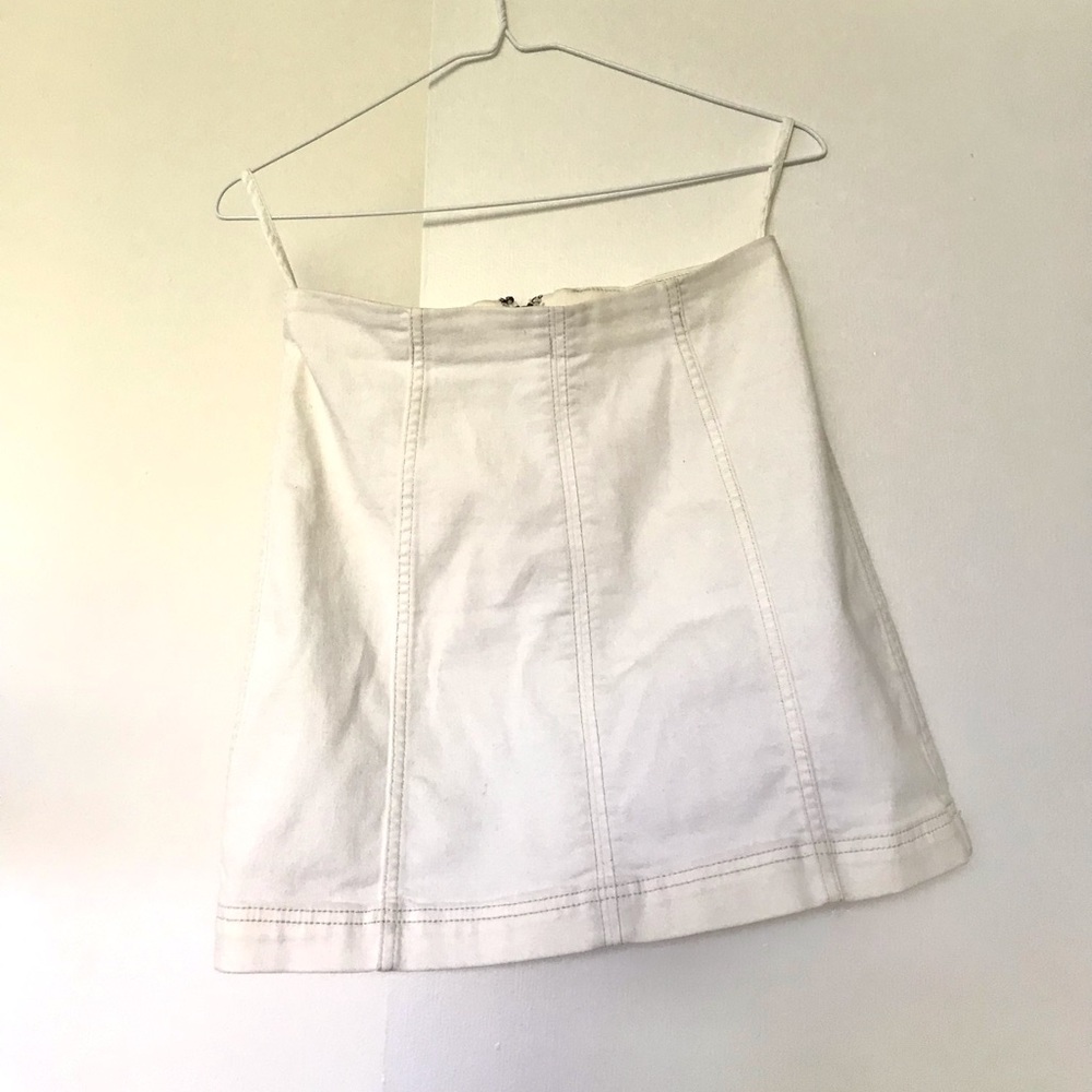 Free People White Denim Skirt